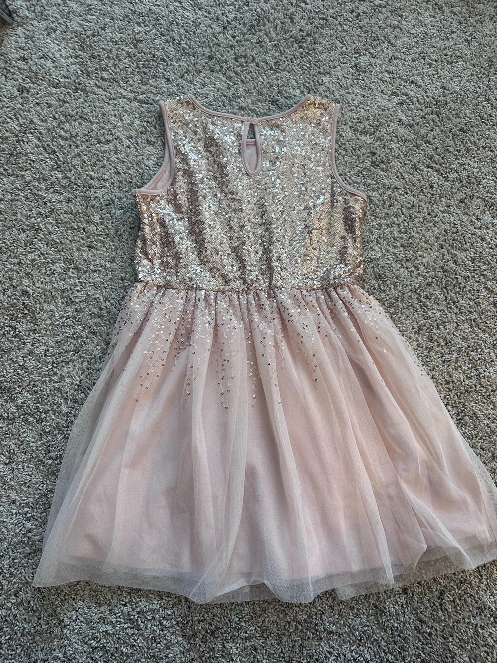GAP Sparkle Sequin Tulle Dress in Blush